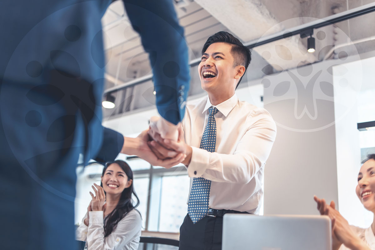 singapore lawyer shake hand with client in meeting