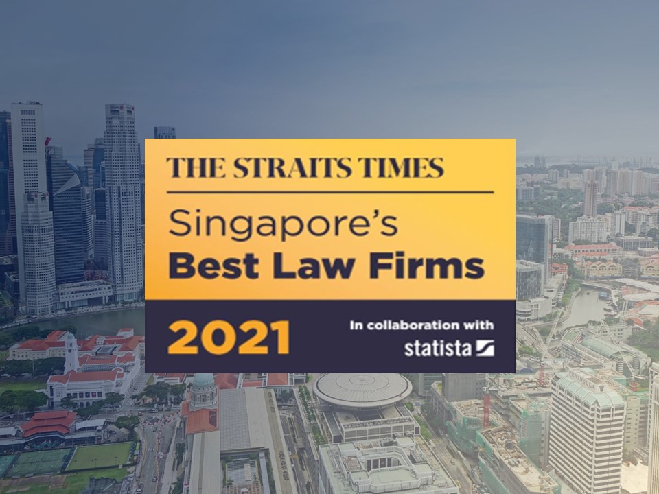 Singapore law firm Yuen Law successfully ranked for The Straits Times "Singapore's Best Law Firm 2021" Award