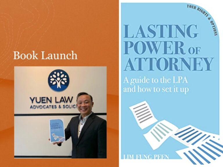 Singapore Lawyer, Lim Fung Peen Publishes “Lasting Power of Attorney (LPA)”