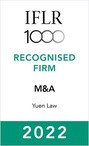 IFLR1000 Recognised Firm Yuen Law M&A