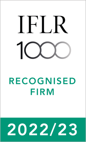 Yuen Law is ranked as a recognised firm  for our legal expertise by IFLR1000. one