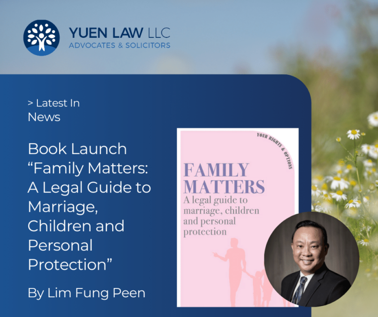 Singapore Family Lawyer Lim Fung Peen, launches third book "Family Matters"